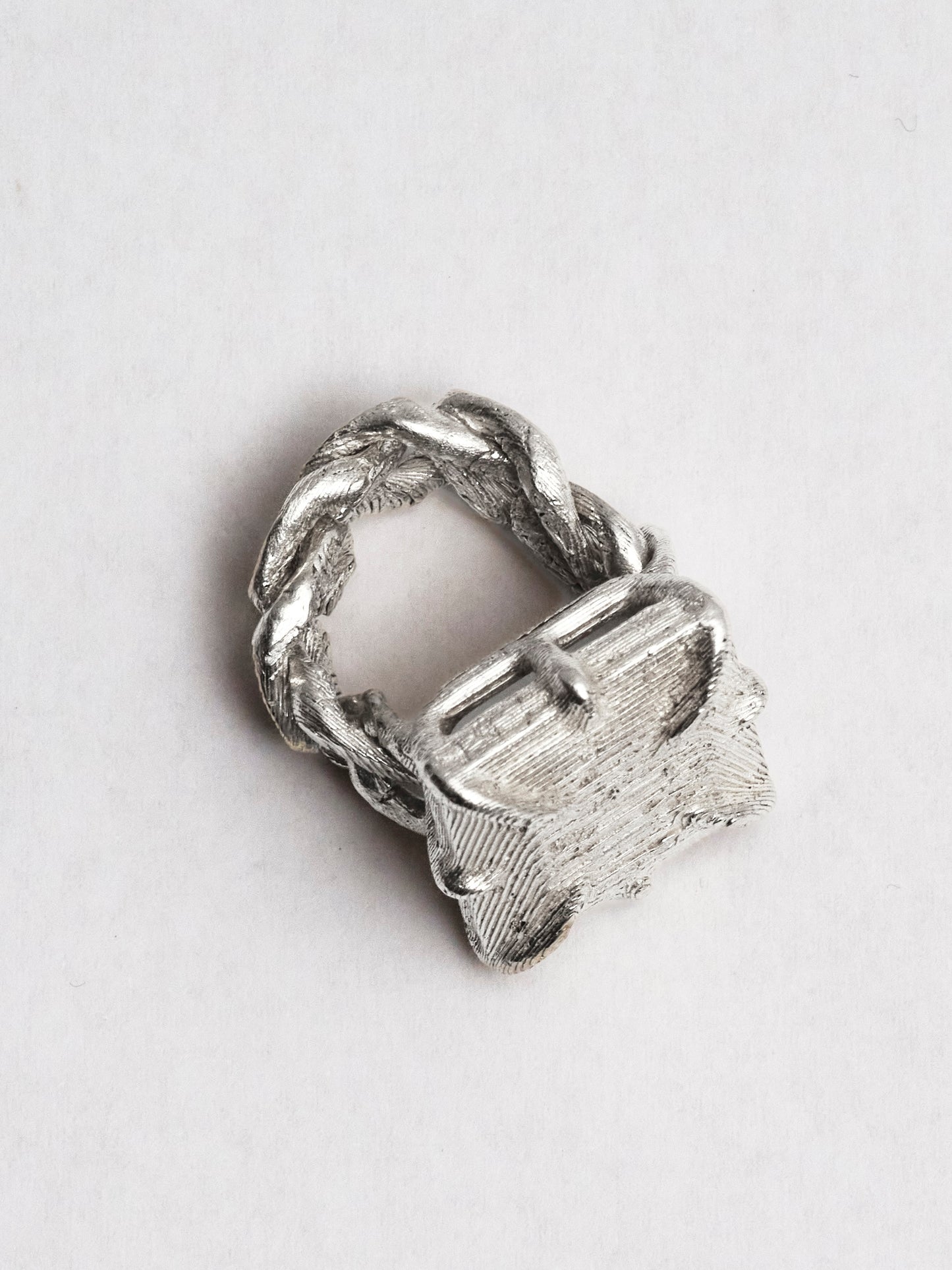 PHAT LOOSE LINK PINKY RING - 925 - Textured