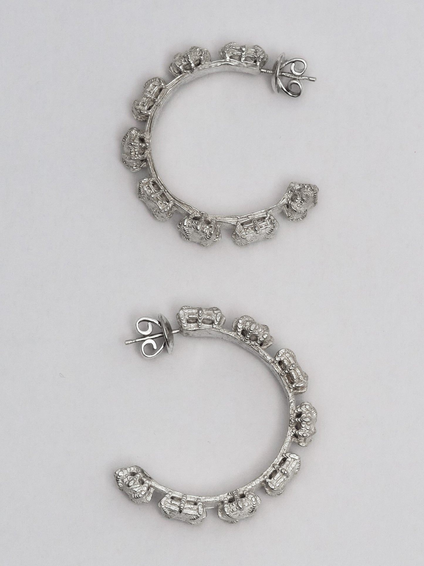 SOLID STONE HOOPS - 925 - Large