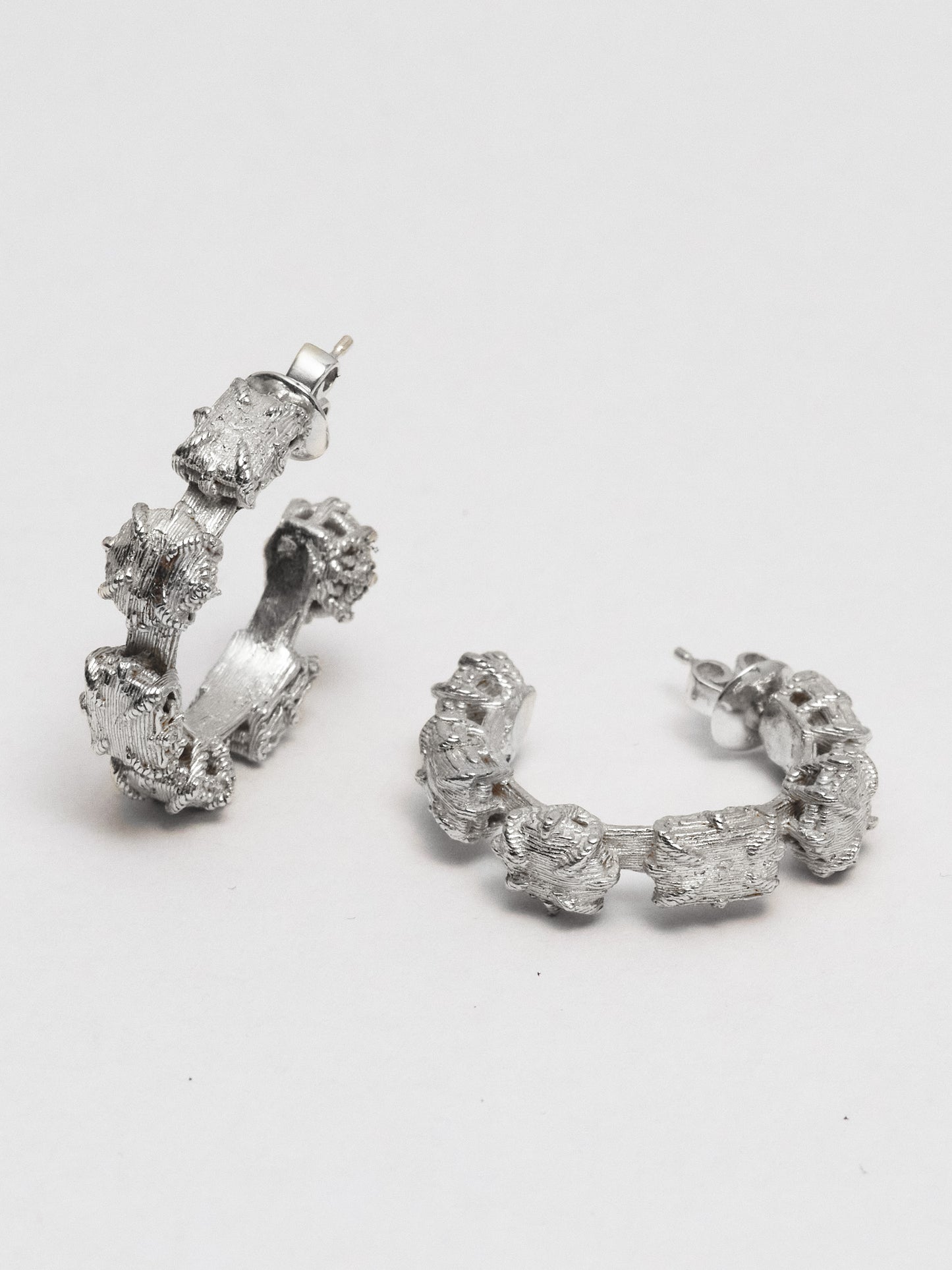 SOLID STONE HOOPS - 925 - Small
