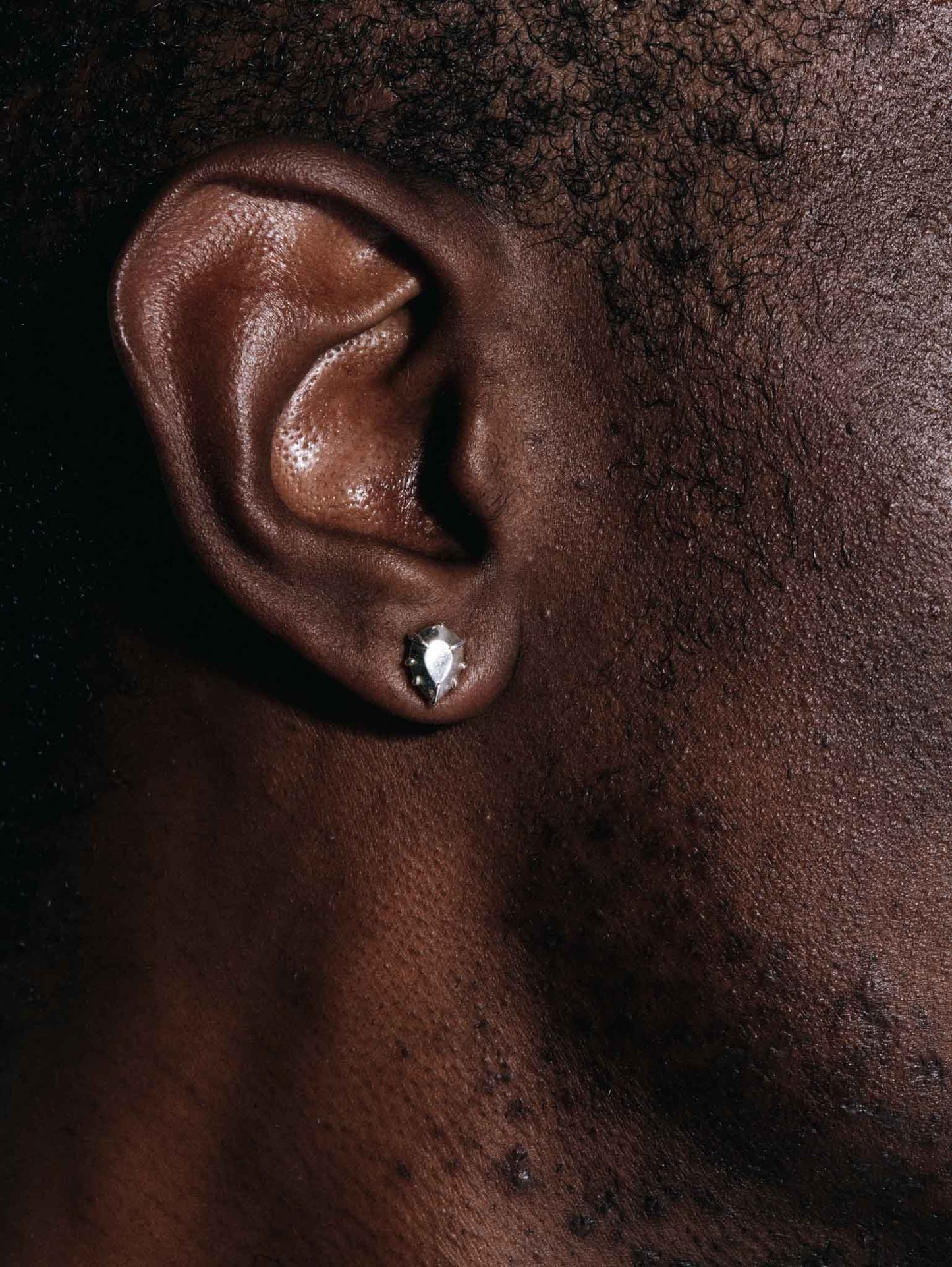 Small Pear Stud – Single – Silver