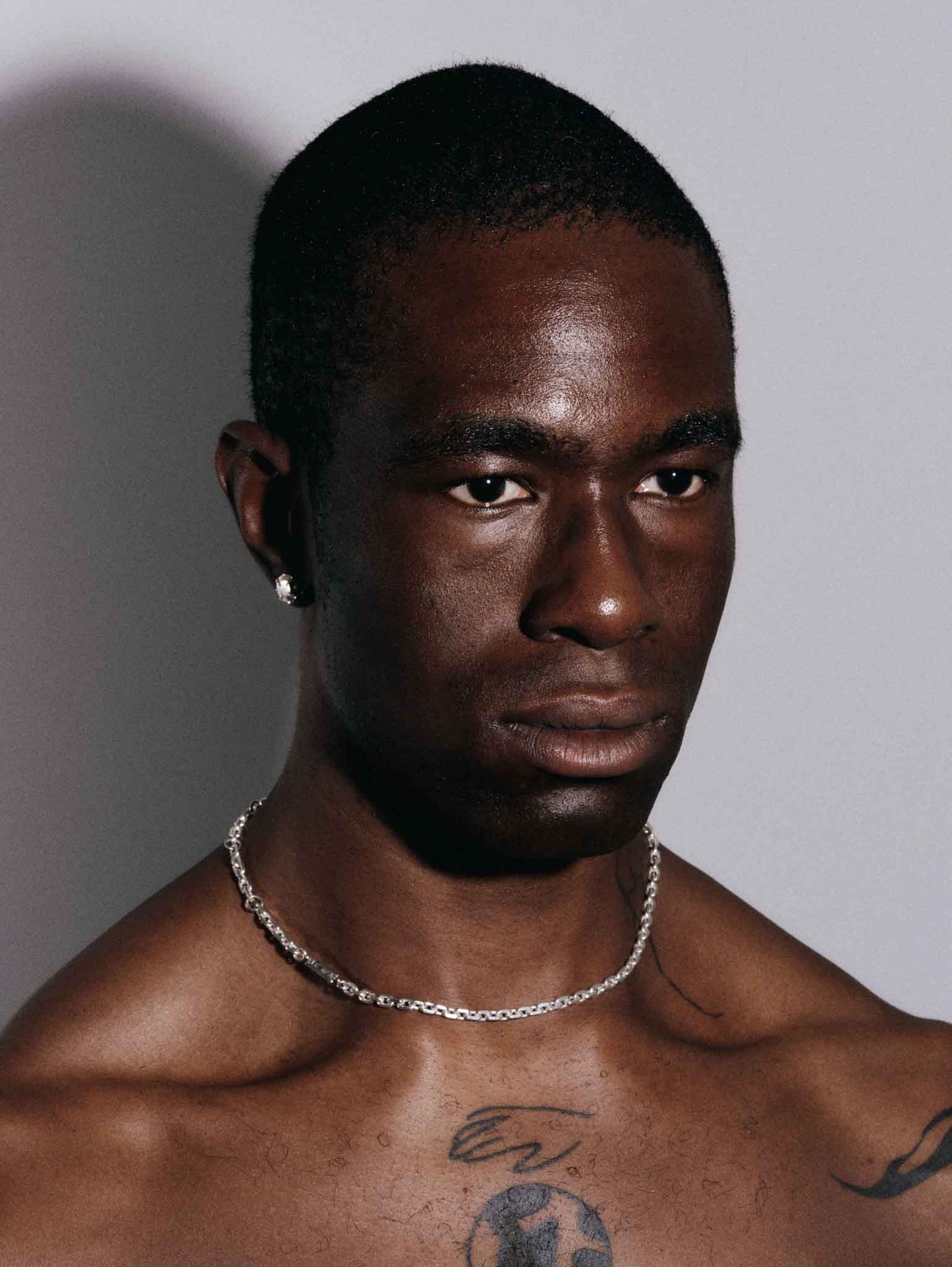 Large Round Stud – Single – Silver