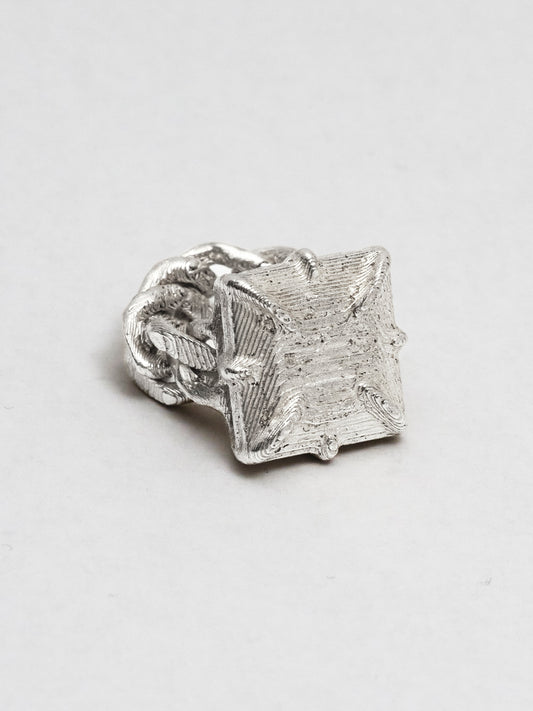 PHAT LOOSE LINK PINKY RING - 925 - Textured
