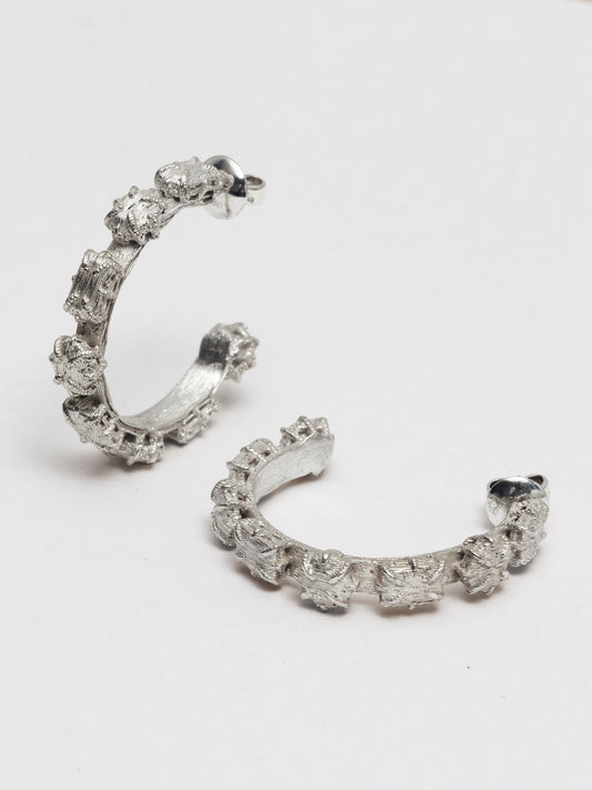 SOLID STONE HOOPS - 925 - Large