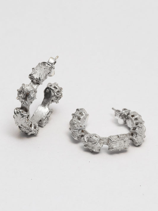 SOLID STONE HOOPS - 925 - Small