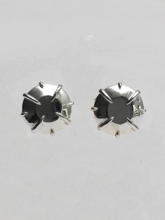Large Round Stud – Single – Silver