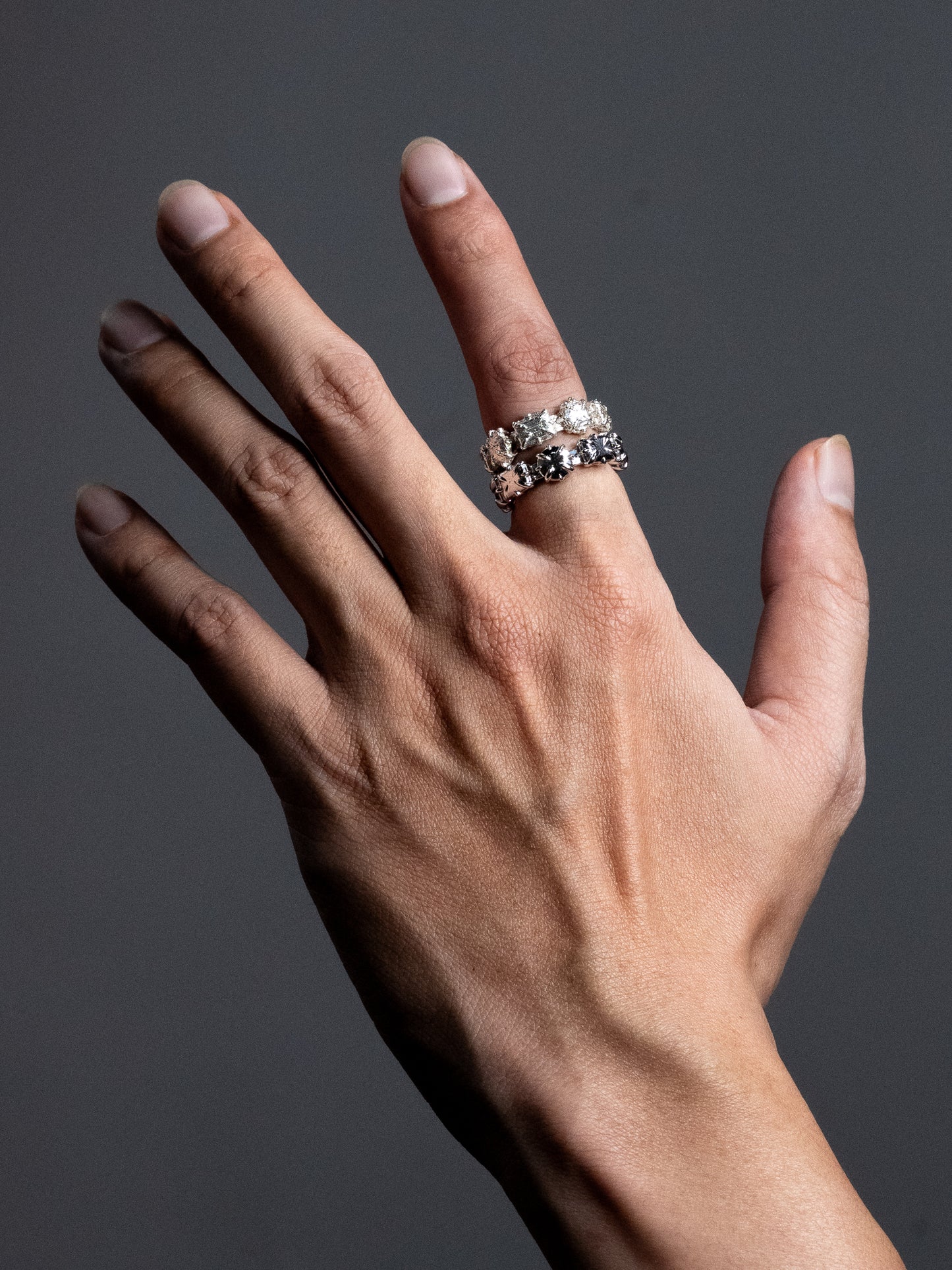 Twin Amy Ring - 925 Silver Dual-Stone